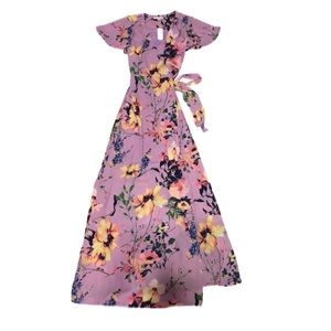 NWT New York & Company Boho Chic Maxi Wrap Dress Sz Xsmall Floral